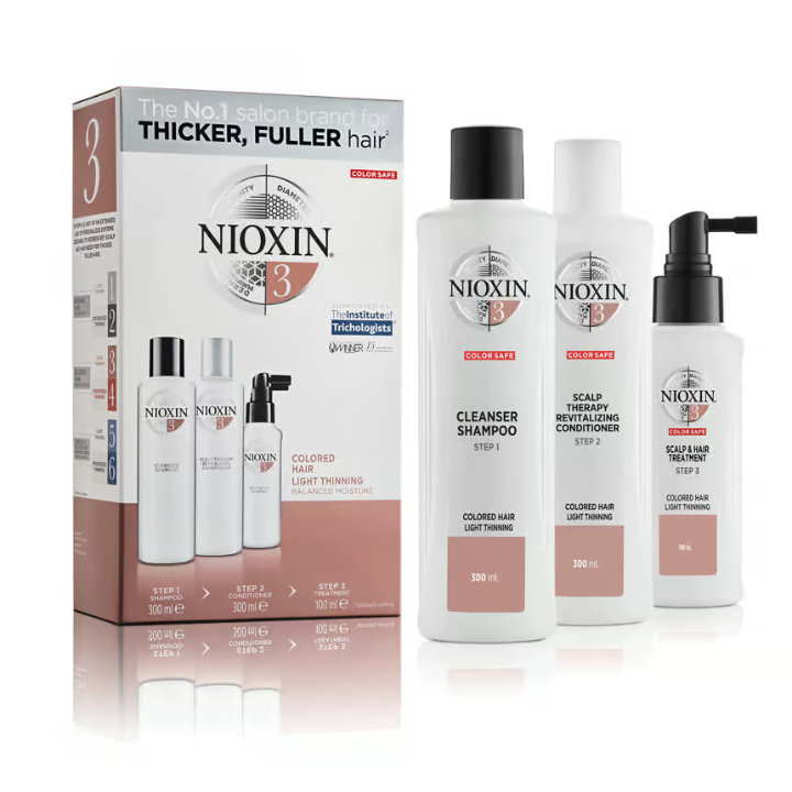 NIOXIN 头发系统套件 3 薄发和彩色头发 700 毫升
