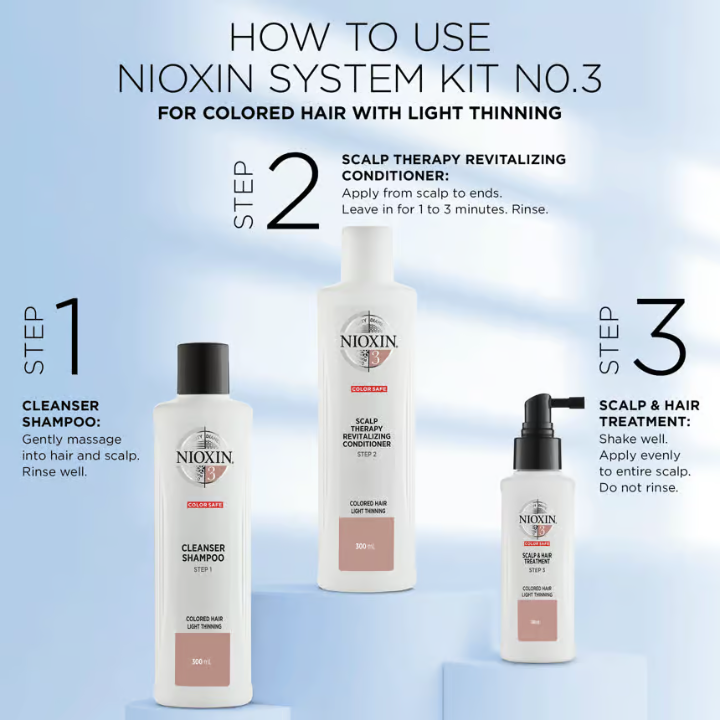 NIOXIN 头发系统套件 3 薄发和彩色头发 700 毫升