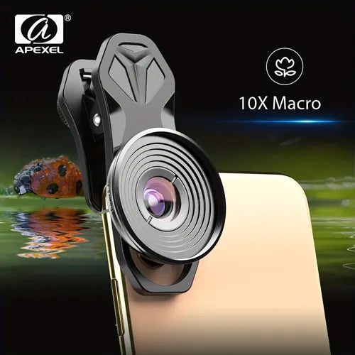 APEXEL HD 10X 超微距镜头手机相机镜头适合 iPhone 三星小米和大多数智能手机