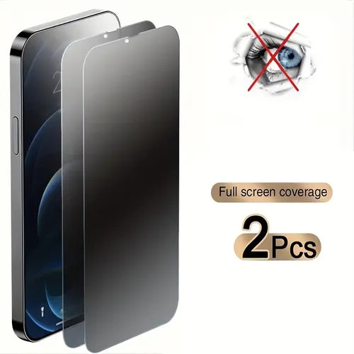 2 件装全覆盖隐私屏幕保护膜适用于 iPhone 14 13 12 11 Pro Max X XR XS Max 7 8 Plus 迷你 iPhone SE 3/2(2022/2020 版)保护钢化玻璃膜生日礼物女朋友男朋友朋友父母自己