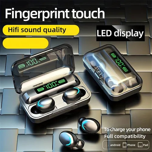 TWS Wireless F9-5 Earphone Wireless 5.3 Earphones HiFi Stereo Earphone Noise-Cancelling Touch Control Mini Earbuds Earphones Built-in HD Mic With Charging Case