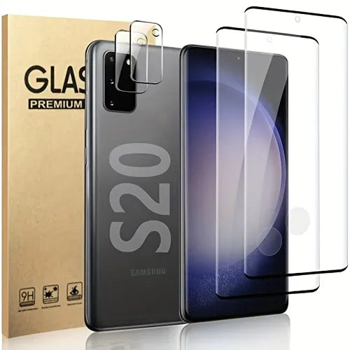 2pcs Tempered Glass Screen Protector Protective Film Fingerprint Unlock For Samsung Galaxy S20 5G 6.2 Inches