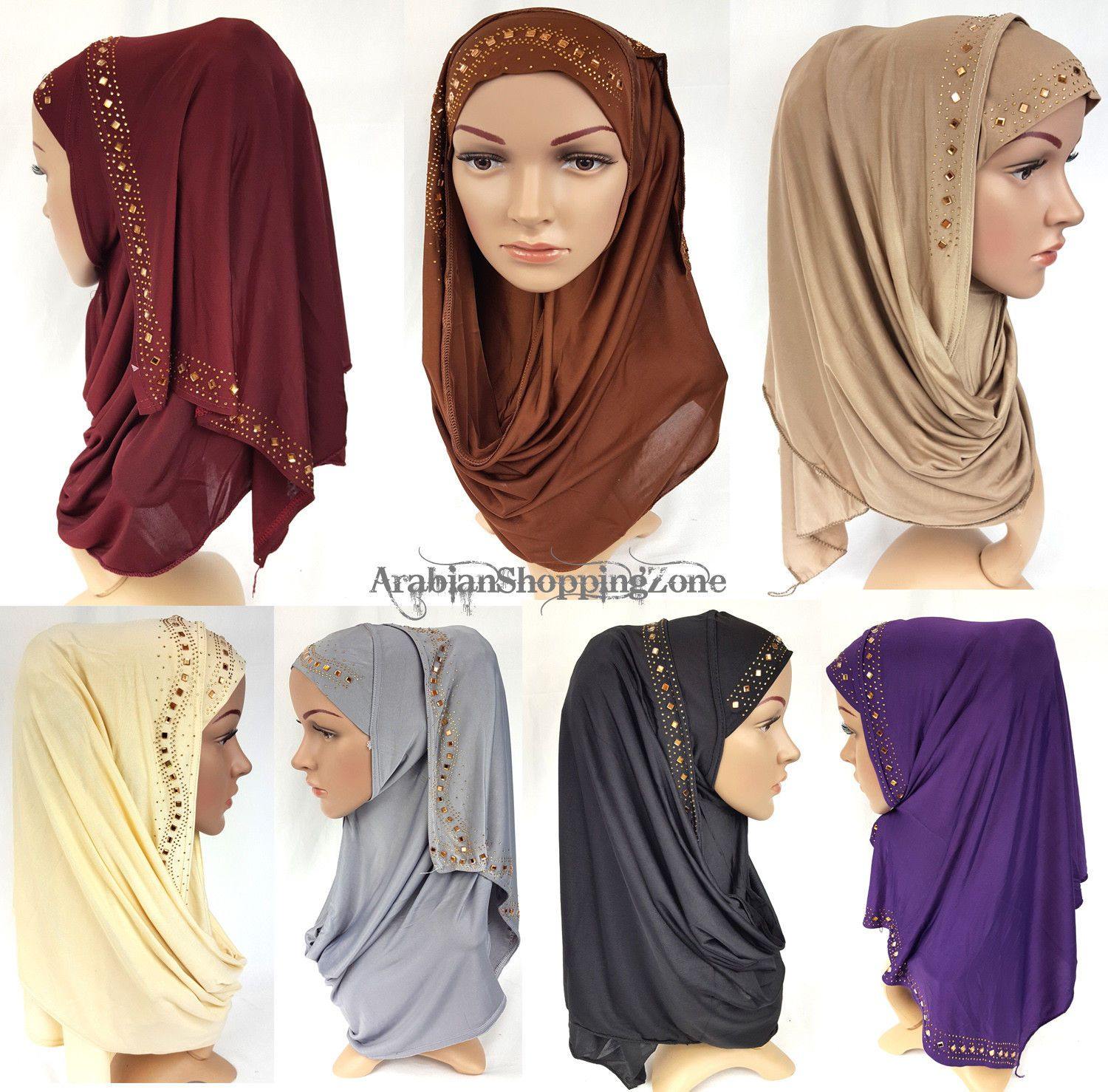 Slip On Instant Amira Style VISCOSE on-the-go Hijab Scarf ASZ0104 - Arabian Shopping Zone