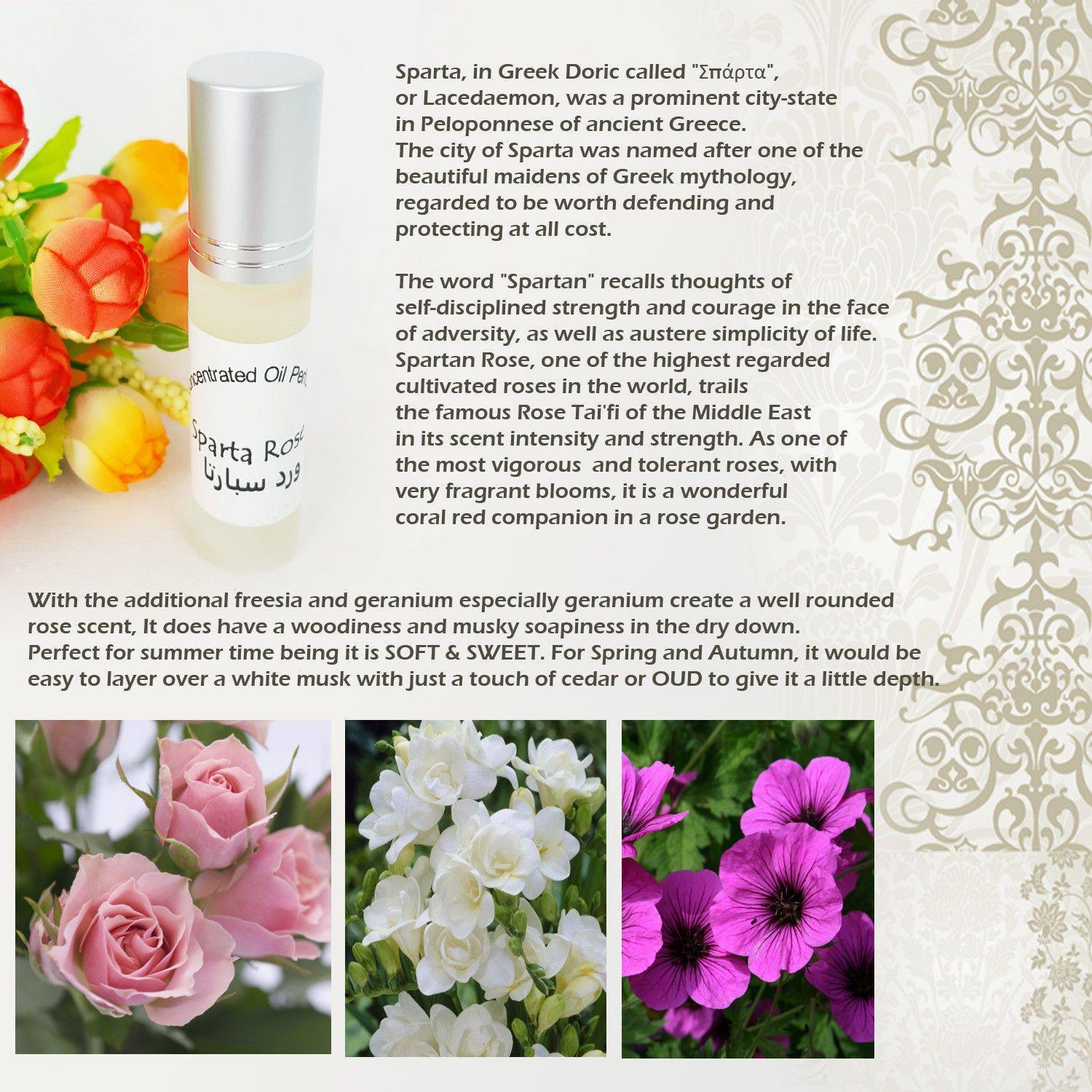 Sparta Rose 6ml Grade A Concentrated Perfume Oil Attar Parfüm Parfum Parfümöl - Arabian Shopping Zone