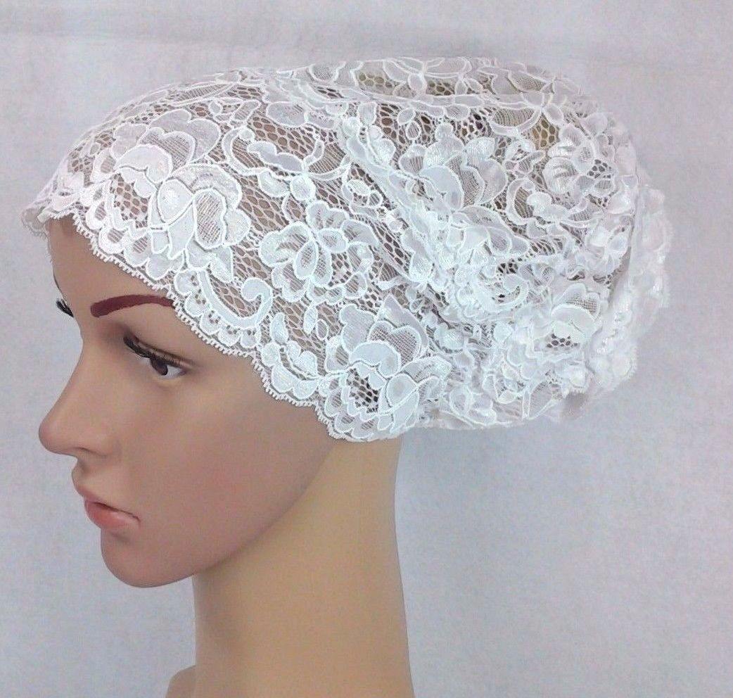 Full Lace Muslim Inner Hijab Caps Flower-Back Islamic Underscarf Hats - Arabian Shopping Zone