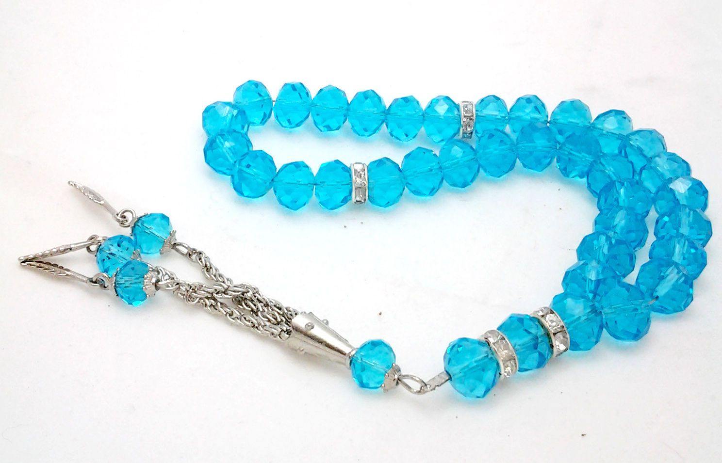 Salah 10mm Shiny Colorful Crystal Prayer Beads 33 Mesbaha - Arabian Shopping Zone