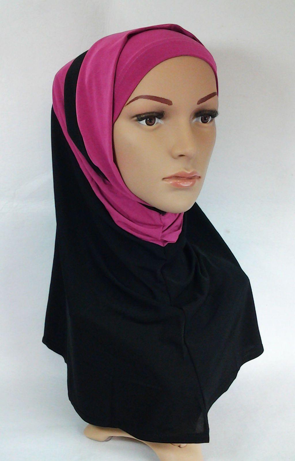 Crystal Linen Amira Muslim Hijab 2-color-Pattern Scarf - Arabian Shopping Zone
