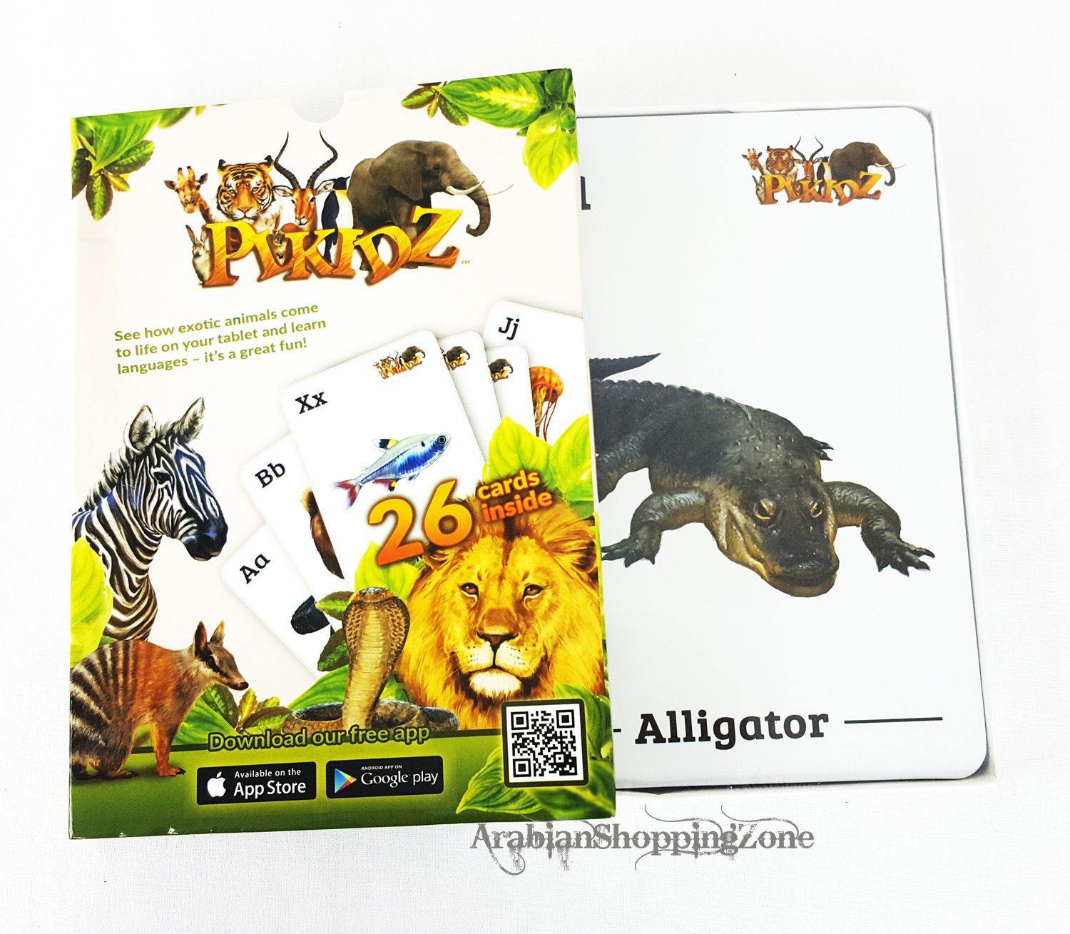 INTERACTIVE ALPHABET FOR CHILDREN-ANIMAL 4D+ 26CARDS - Arabian Shopping Zone