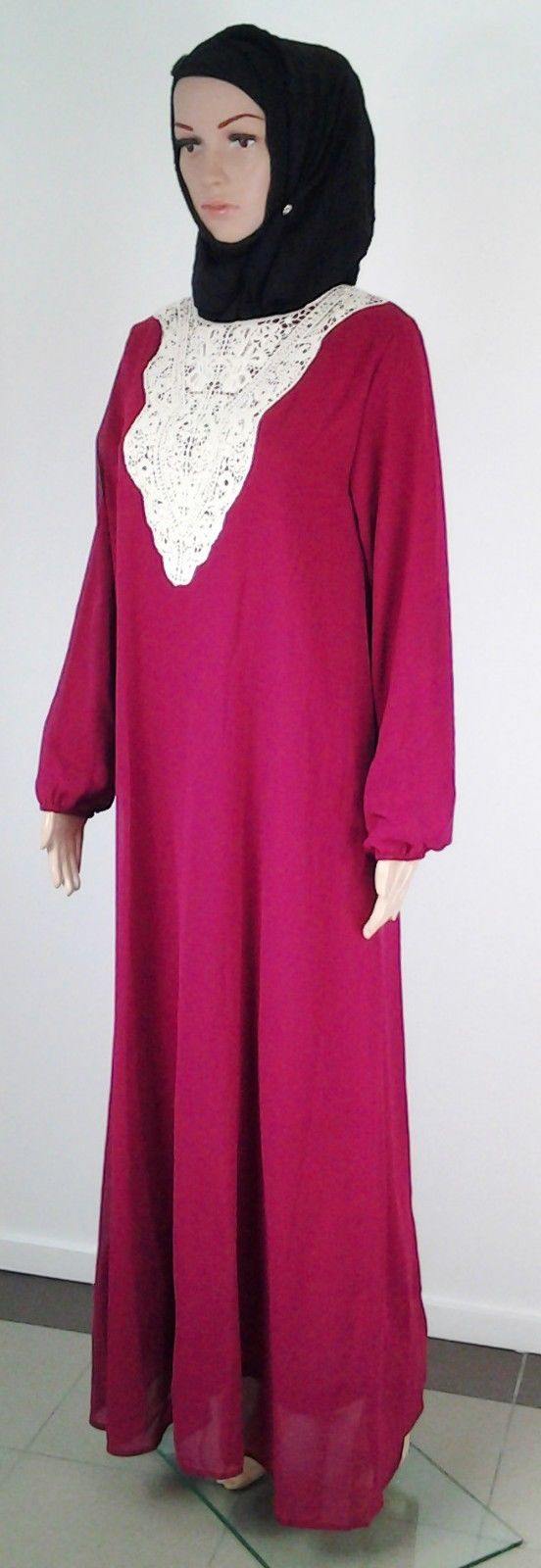 Chiffon double layer Kaftan Women Islamic Abaya Jilbab Long Sleeve HSZ10009 (ML) - Arabian Shopping Zone