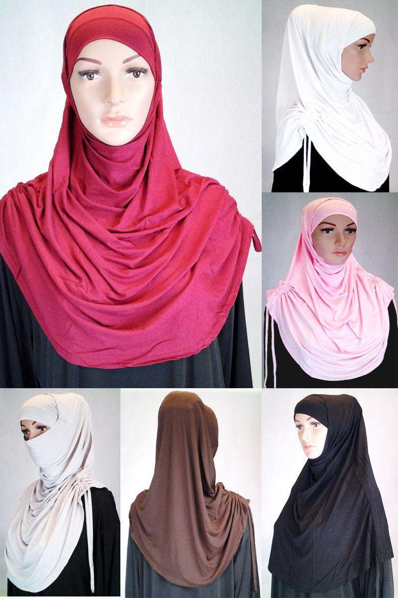 Modal Cotton 2 Piece Amira Hijab Islamic Scarf Shawls Muslim Head Wrap - Arabian Shopping Zone