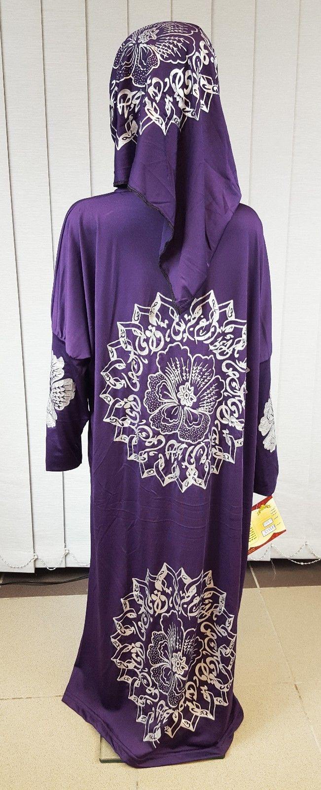 Girls Maxi Silver Print Dress Kids Long Sleeve Holiday Abaya Islamic 6-14T - Arabian Shopping Zone