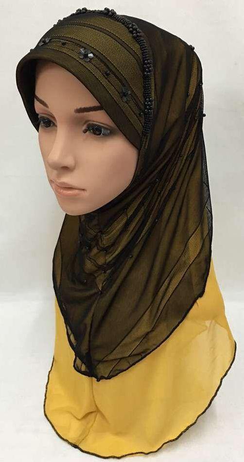Slip-on LightWeight Double-Mesh-layered Muslim Hijab Islamic Scarf Shawls - Arabian Shopping Zone