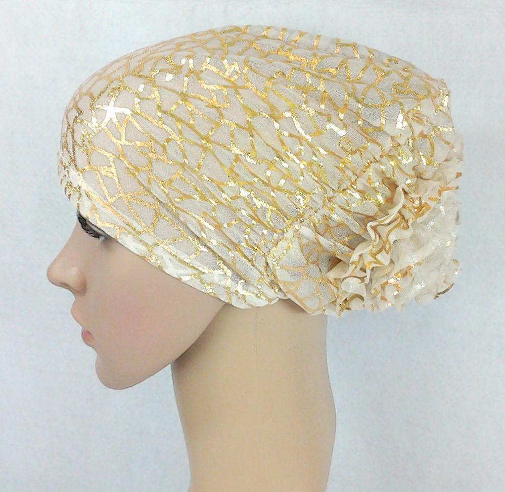 Gauze Gilt-Print UnderHijab Muslim Inner Hijab Caps Hair loss Underscarf - Arabian Shopping Zone