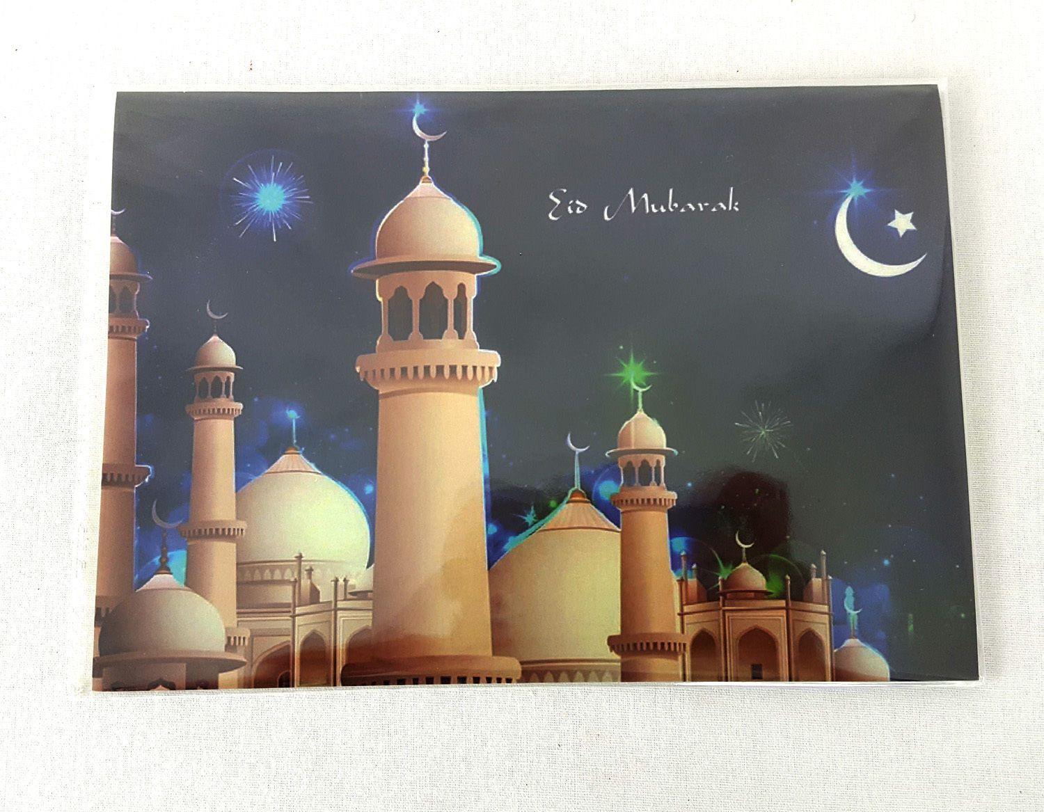 A5 Eid Mubarak Ramadan Card Happy Eid Muslim Greeting Cards Islamic Art/Gift - Islamic Shop