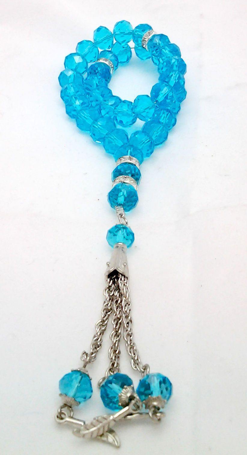 Salah 10mm Shiny Colorful Crystal Prayer Beads 33 Mesbaha - Arabian Shopping Zone