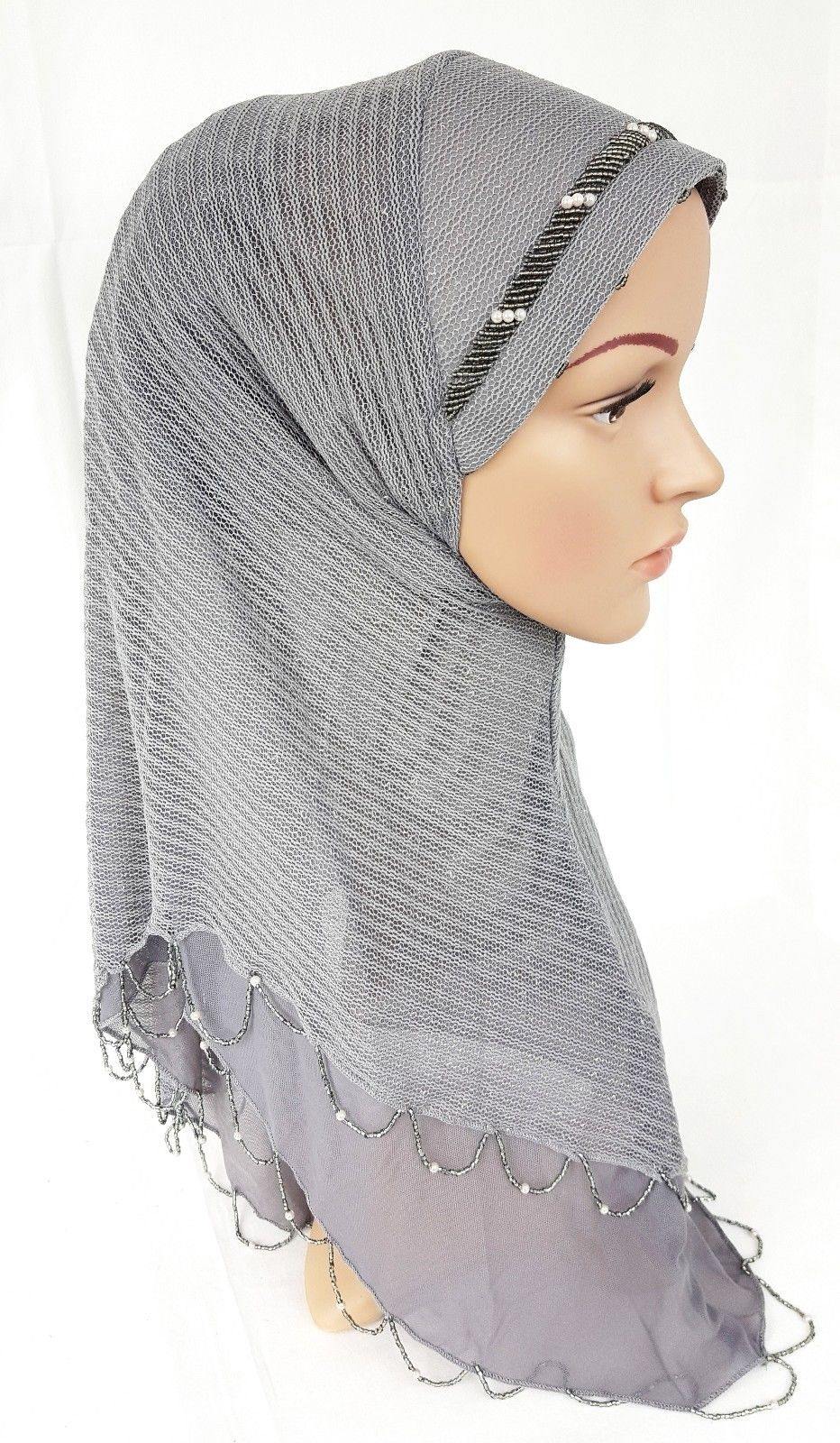 Slip-on LightWeight Double-Mesh-layered Muslim Hijab Islamic Scarf Shawls - Arabian Shopping Zone