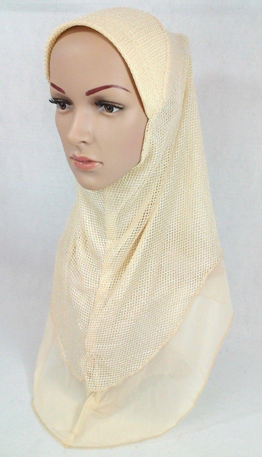 Muslim Hijab Islamic Soft Mesh Hijab/MaxiScarf/ Wrap/Shawl/Slip-on - Arabian Shopping Zone