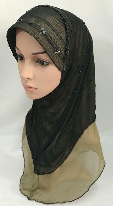Slip-on LightWeight Double-Mesh-layered Muslim Hijab Islamic Scarf Shawls - Arabian Shopping Zone