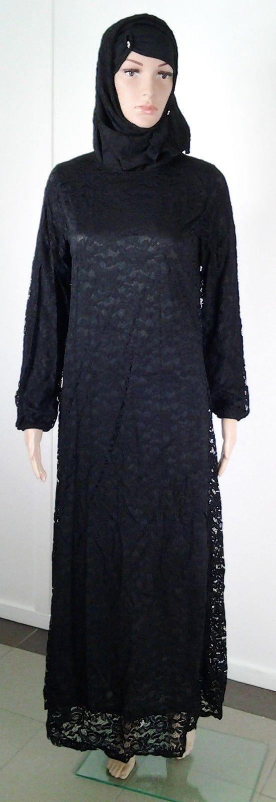 Lace Kaftan Women Islamic Abaya Jilbab Long Sleeve HSZ10016 (US6/EU36/UK10) - Arabian Shopping Zone