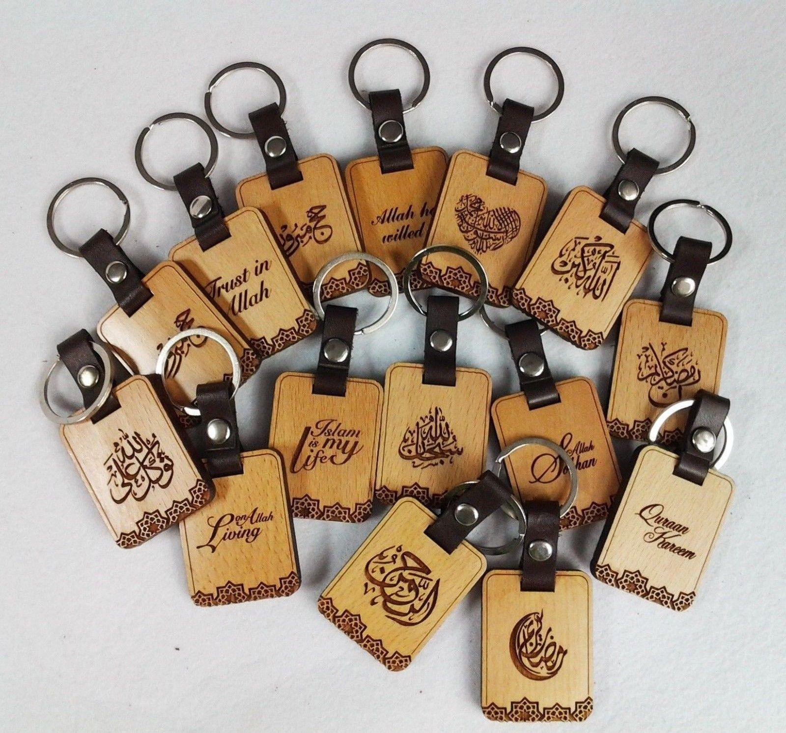High Quality Wood Engraved Keyring/Keychain in Arabic and English Islamic Gift - Arabian Shopping Zone