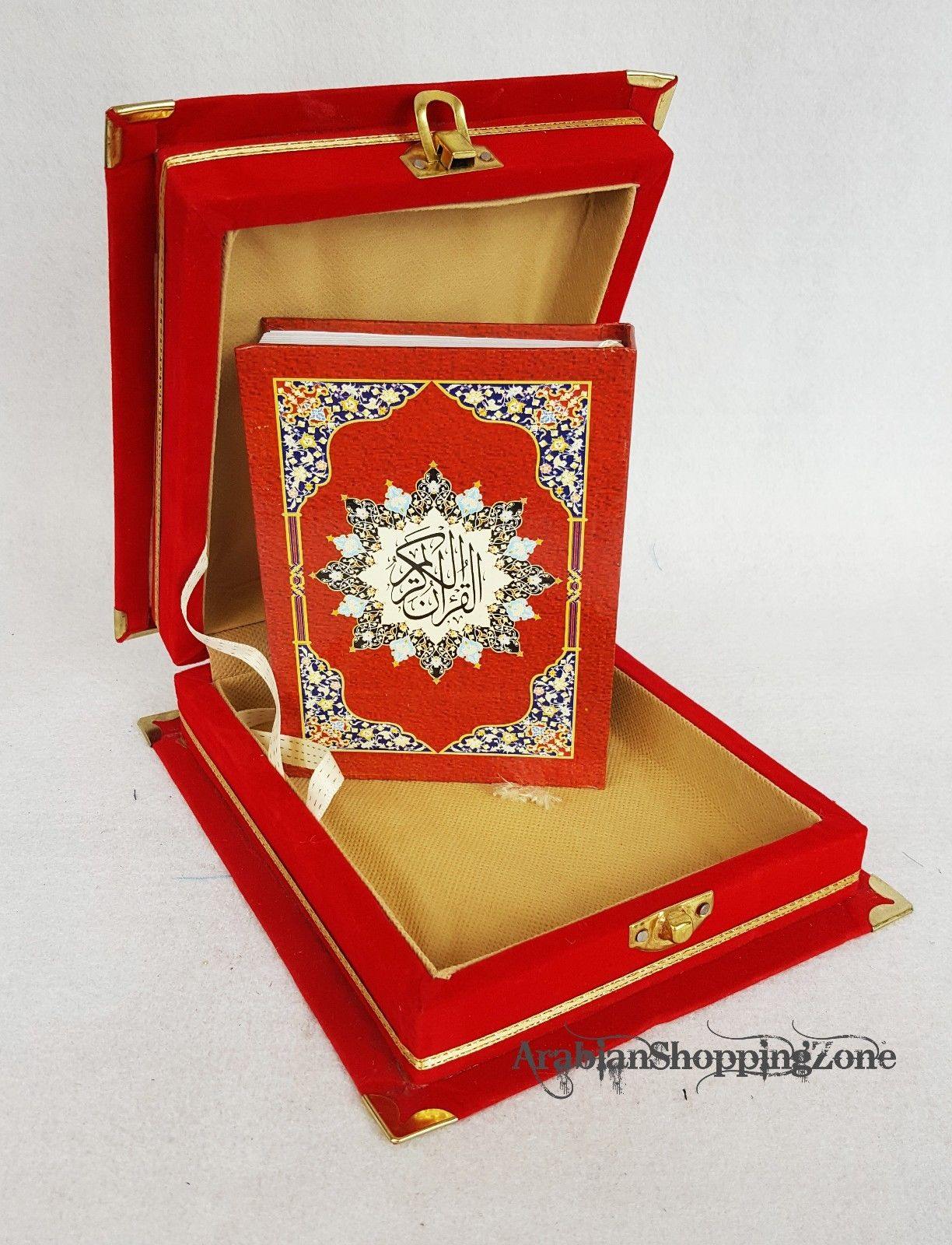 Holy Quran Koran Size 14x10cm (5.7*4") Arabic With Velvet Box - Arabian Shopping Zone
