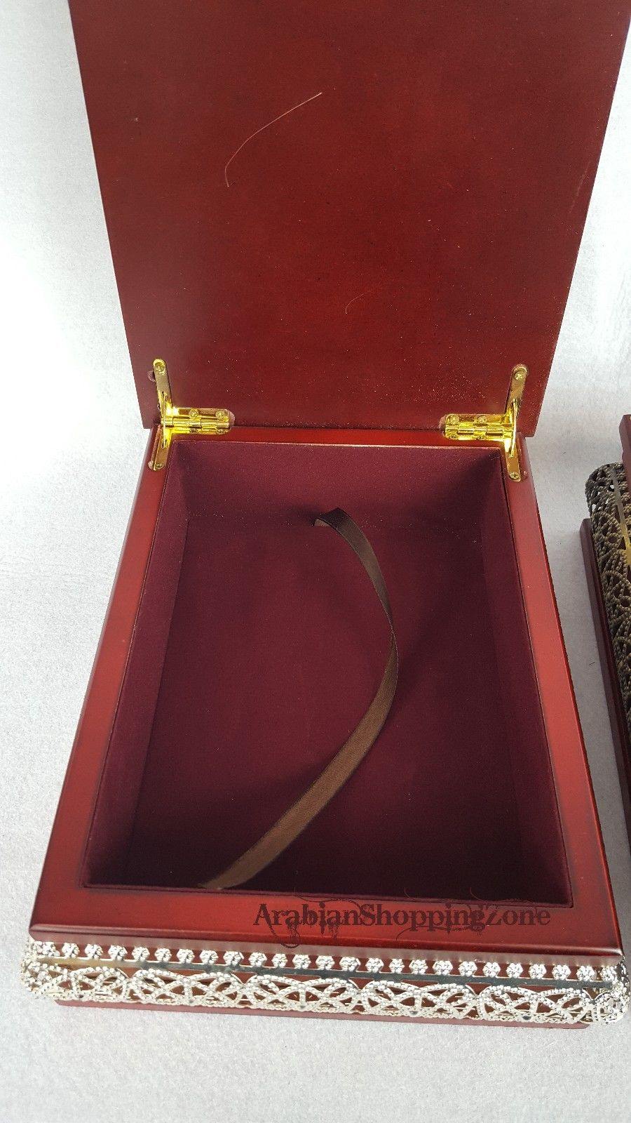 Muslim Koran Quran Wood/Metal Decorated Storage Box Islamic Gift - Arabian Shopping Zone