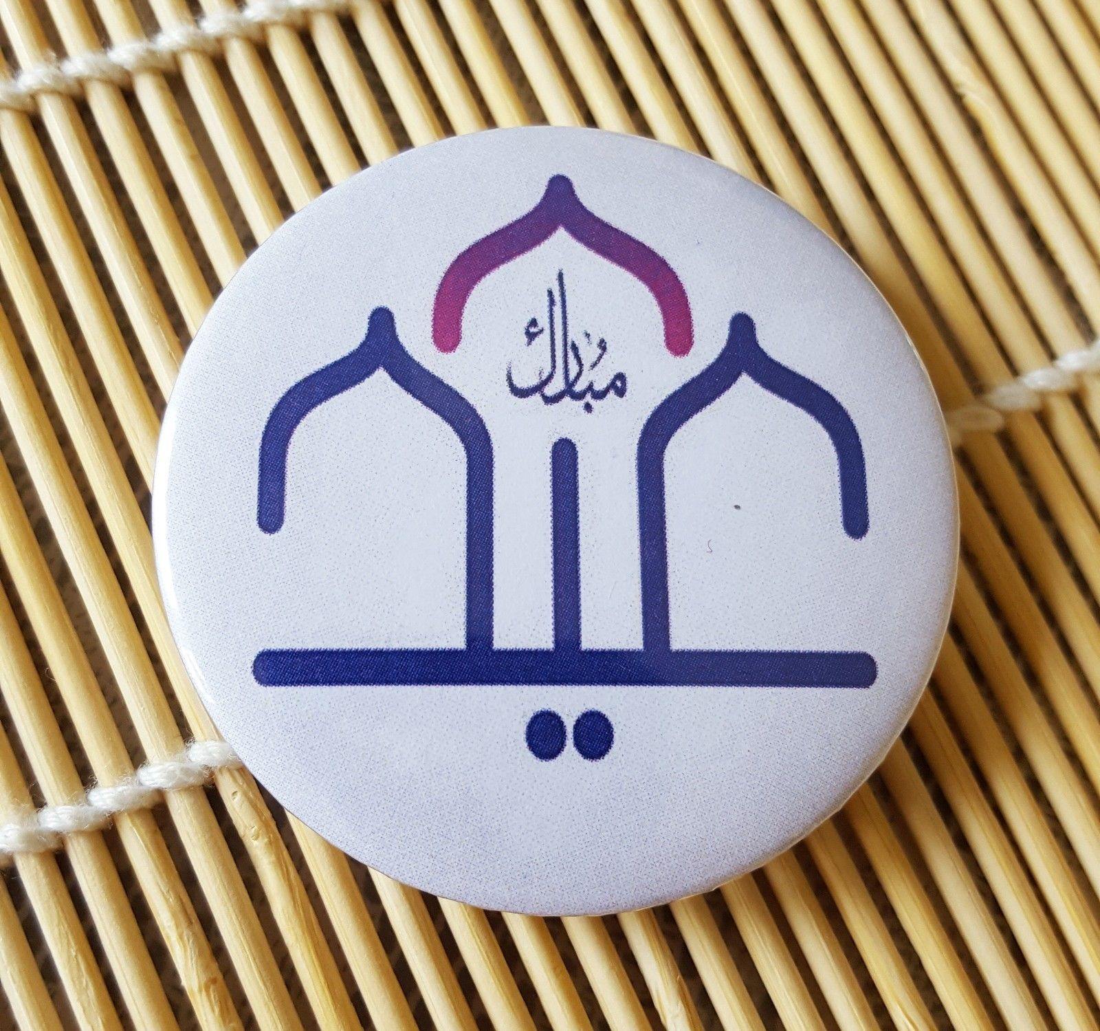 Muslim BADGE BUTTON PIN "Eid Mubarak" (Big Size 2.25inch/58mm) GIFT - Arabian Shopping Zone