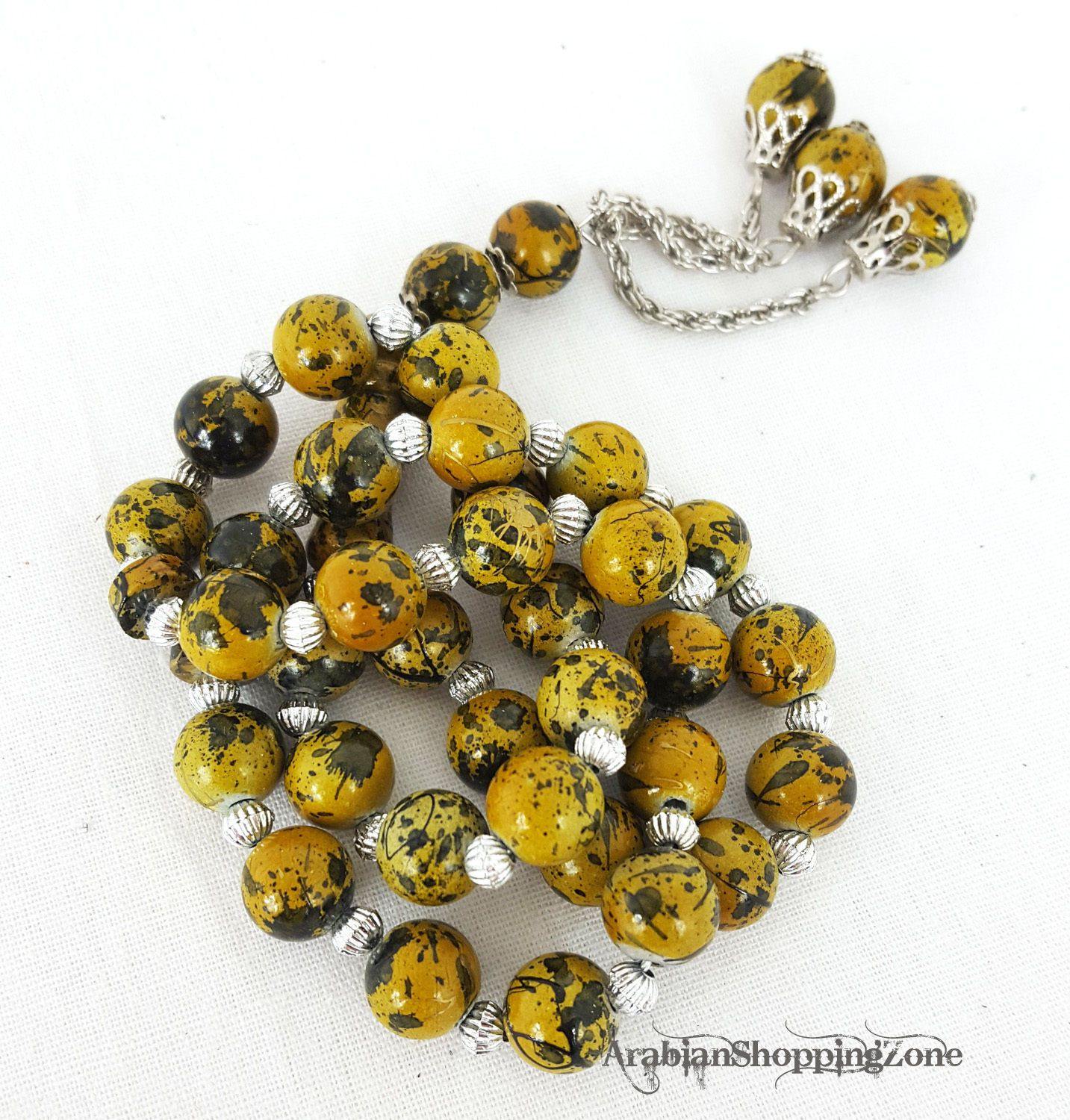 Islamic Salah 10mm Gilted Prayer Beads 33 Misbaha Tasbih Sibha Masbaha - Arabian Shopping Zone