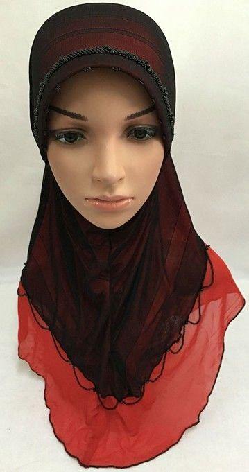 Slip-on LightWeight Double-Mesh-layered Muslim Hijab Islamic Scarf Shawls - Arabian Shopping Zone