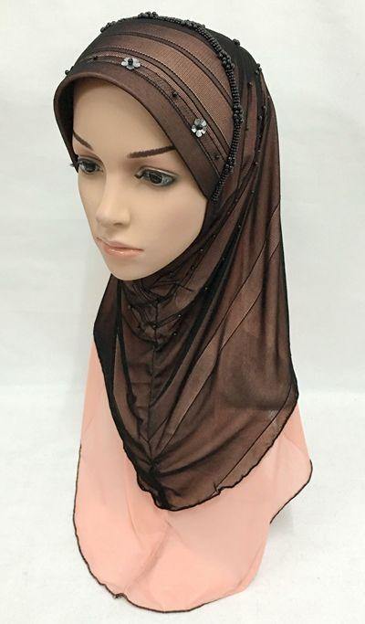 Slip-on LightWeight Double-Mesh-layered Muslim Hijab Islamic Scarf Shawls - Arabian Shopping Zone
