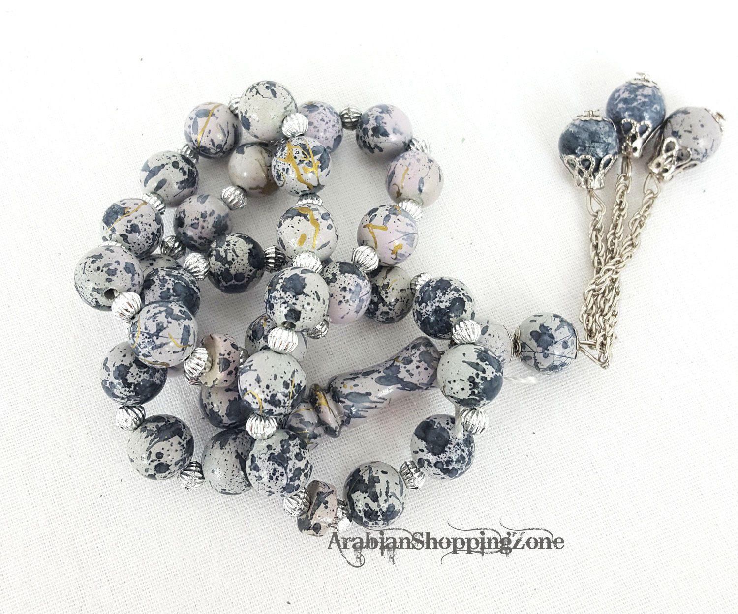 Islamic Salah 10mm Gilted Prayer Beads 33 Misbaha Tasbih Sibha Masbaha - Arabian Shopping Zone