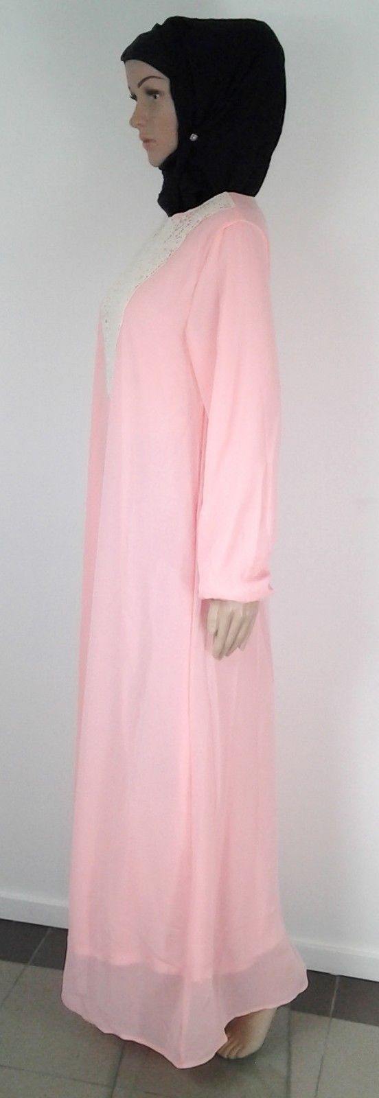 Chiffon double layer Kaftan Women Islamic Abaya Jilbab Long Sleeve HSZ10009 (ML) - Arabian Shopping Zone