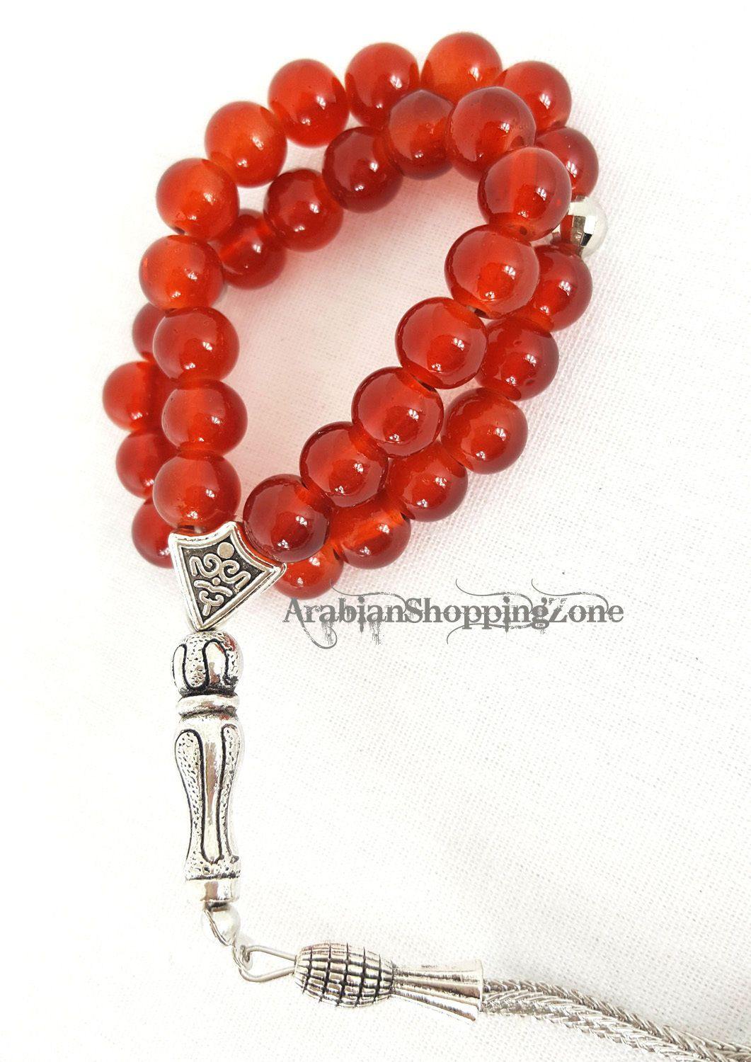Islamic Salah 8mm Gemstone Prayer Beads 33 Misbaha Tasbih Sibha Masbaha - Arabian Shopping Zone
