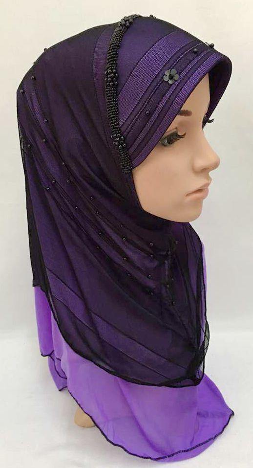 Slip-on LightWeight Double-Mesh-layered Muslim Hijab Islamic Scarf Shawls - Arabian Shopping Zone