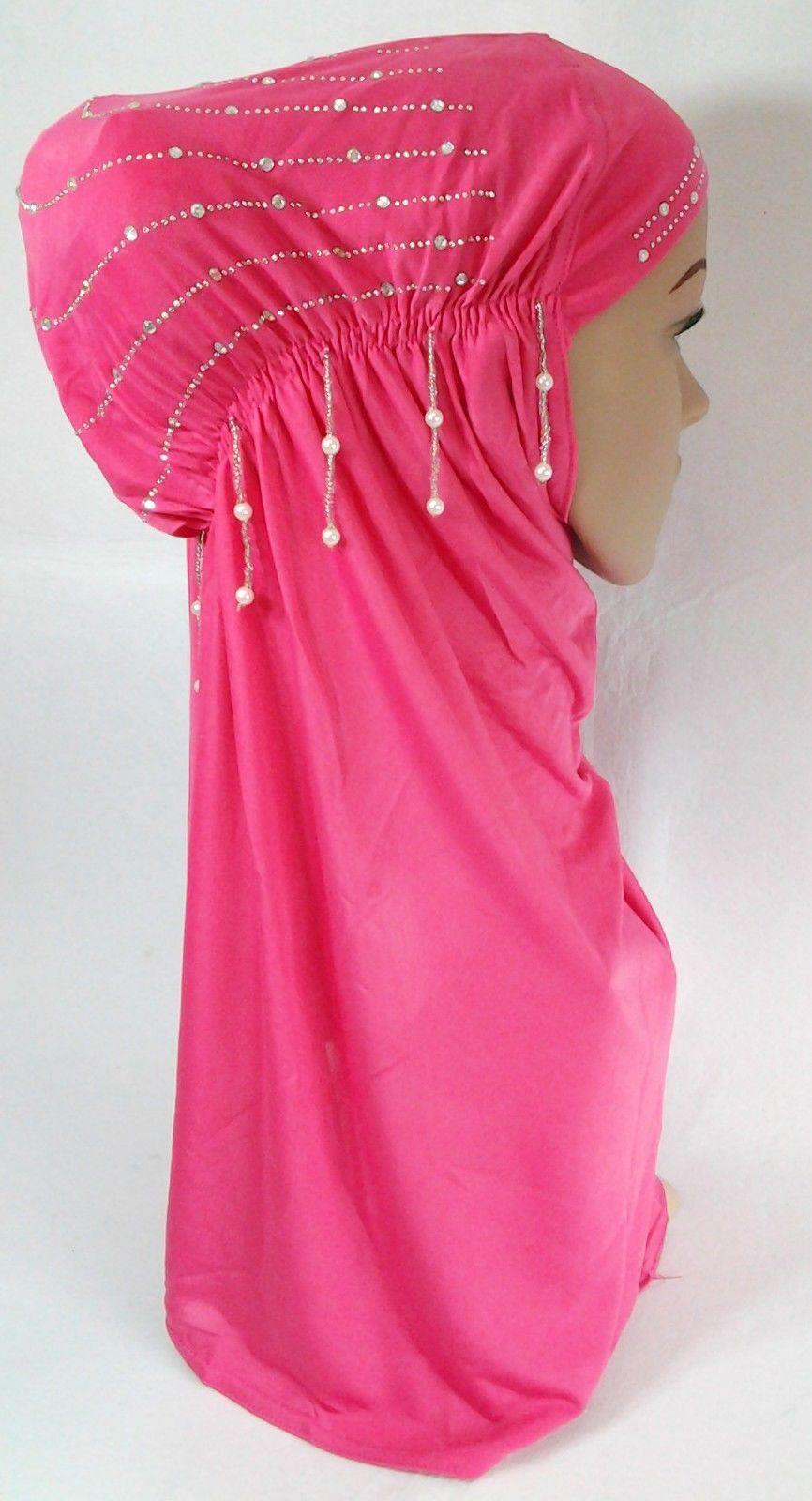 New Ice Silk RhineStone Hijab Islamic Caps Headwear Arab Scarf ASZ088 - Arabian Shopping Zone