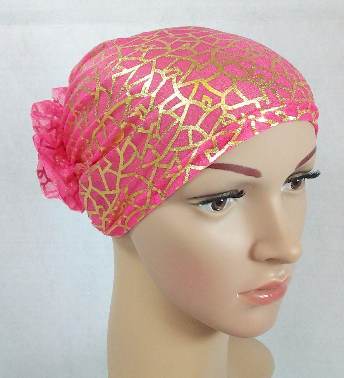 Gauze Gilt-Print UnderHijab Muslim Inner Hijab Caps Hair loss Underscarf - Arabian Shopping Zone