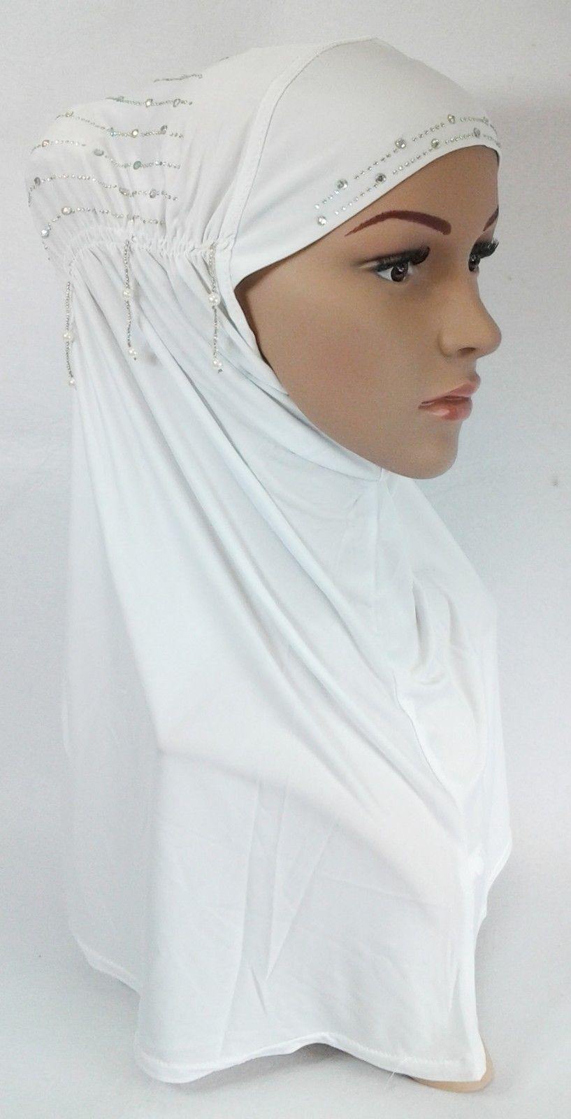 Ice Silk Rhine Stone Hijab Islamic Caps Headwear Arab Scarf ASZ088 - Arabian Shopping Zone