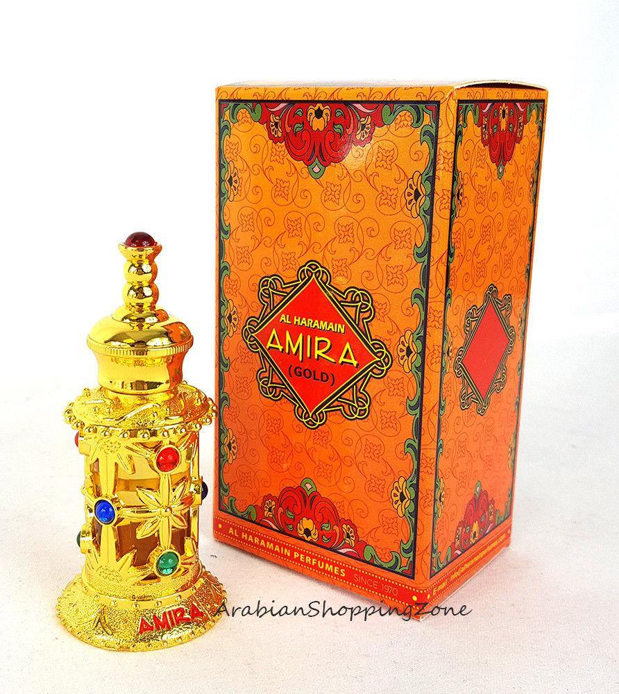 Amira Gold Attar oil 12ml by Al Haramain - Floral, Woody, Musk, Amber, Bergamot - Islamic Shop