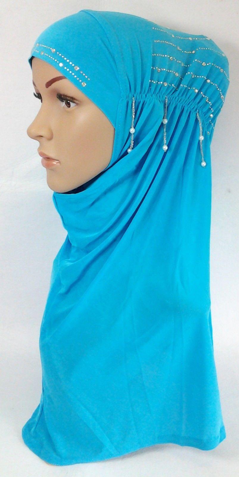 Ice Silk Rhine Stone Hijab Islamic Caps Headwear Arab Scarf ASZ088 - Arabian Shopping Zone