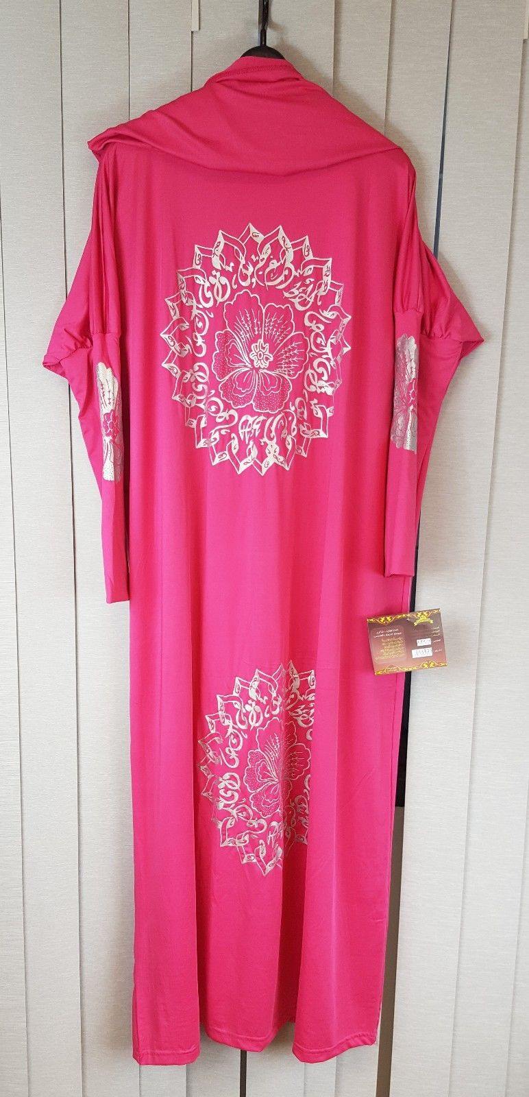 Girls Maxi Silver Print Dress Kids Long Sleeve Holiday Abaya Islamic 6-14T - Arabian Shopping Zone