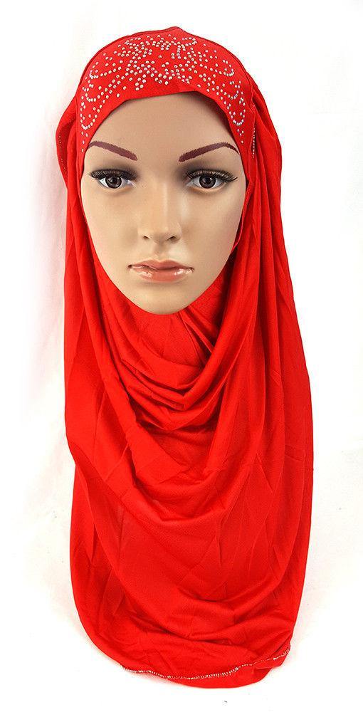 Pull-on Easy Muslim Hijab Fashion Islamic Scarf Viscose Ice Silk MLl061 - Arabian Shopping Zone
