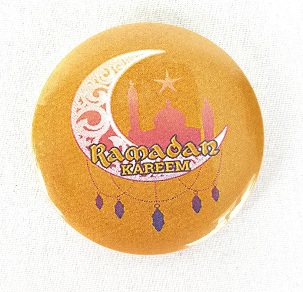 Muslim BADGE BUTTON PIN "Eid Mubarak" (Big Size 2.25inch/58mm) ISLAM GIFT - Arabian Shopping Zone