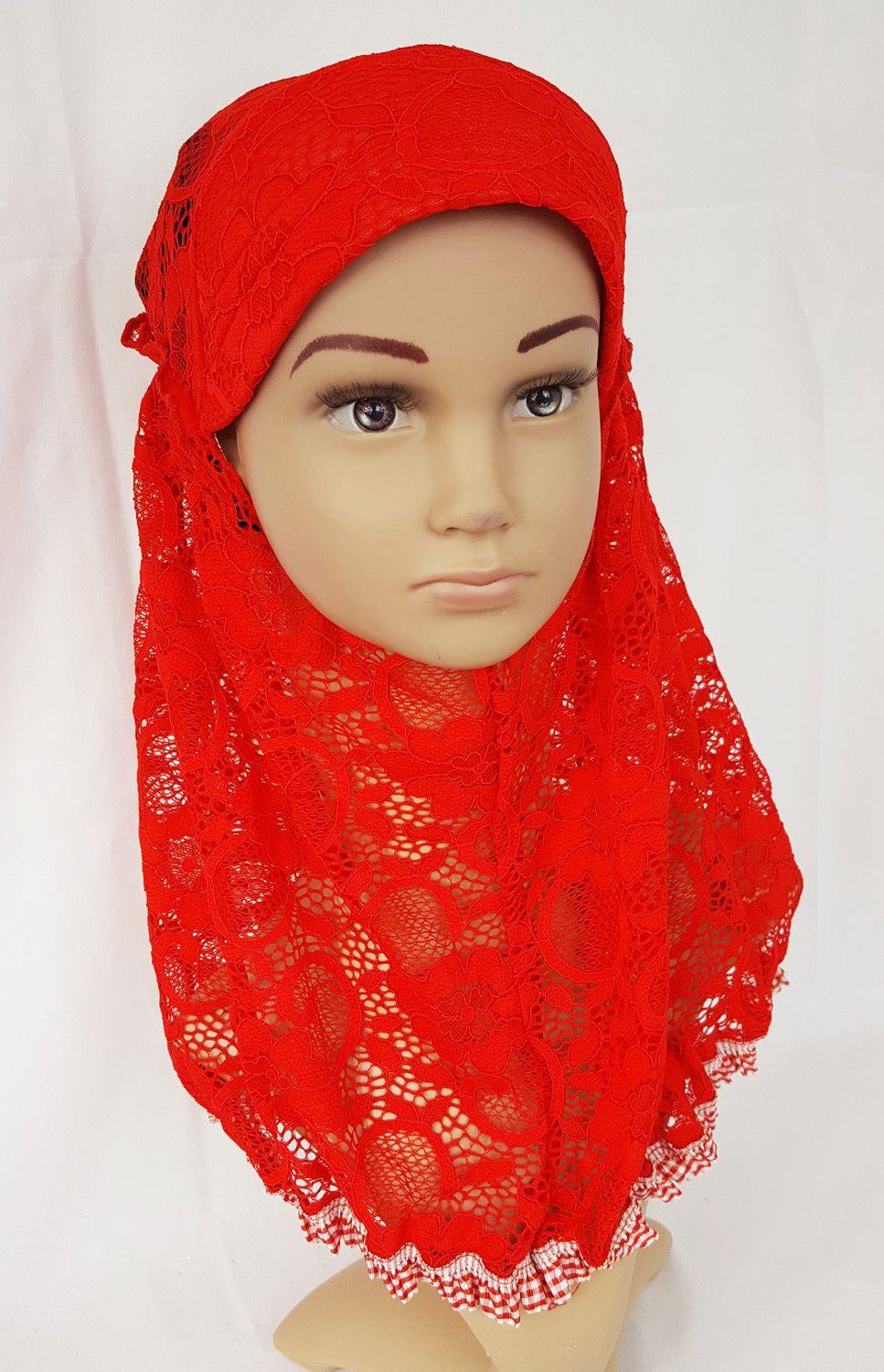 NEW Lace/NetYarn Toddler Kids Children Hijab Islamic Scarf Shawls 2-8T - Arabian Shopping Zone
