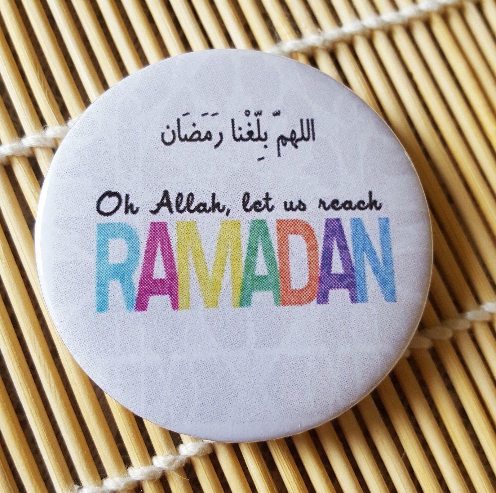 Muslim BADGE BUTTON PIN "Ramadan" (Big Size 2.25inch/58mm) ISLAM GIFT - Arabian Shopping Zone