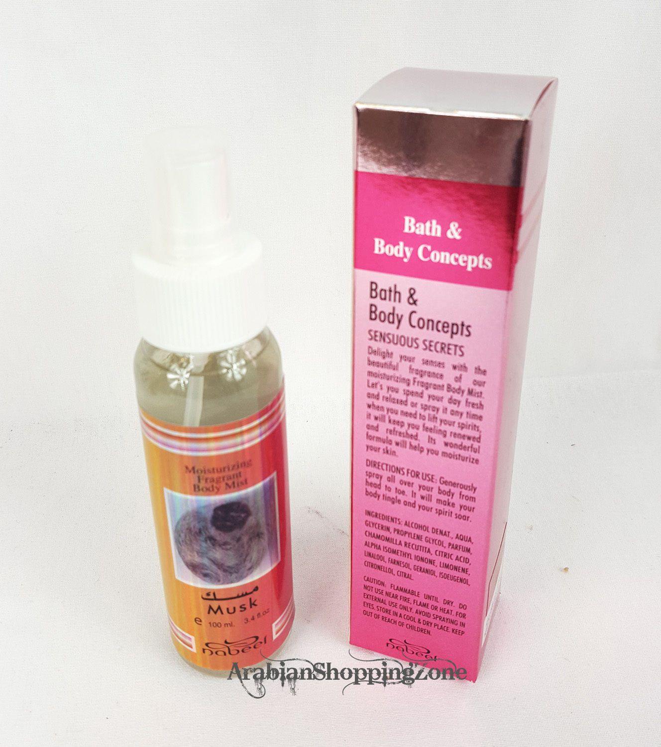 NEW NABEEL BODY MIST 100ML SANDAL SUDANI / MUSK - Arabian Shopping Zone