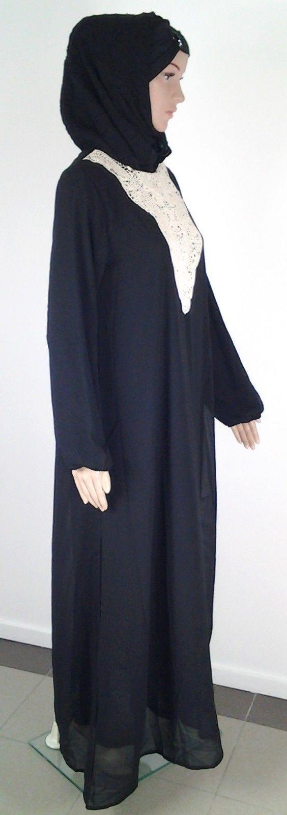 Chiffon double layer Kaftan Women Islamic Abaya Jilbab Long Sleeve HSZ10009 (ML) - Arabian Shopping Zone