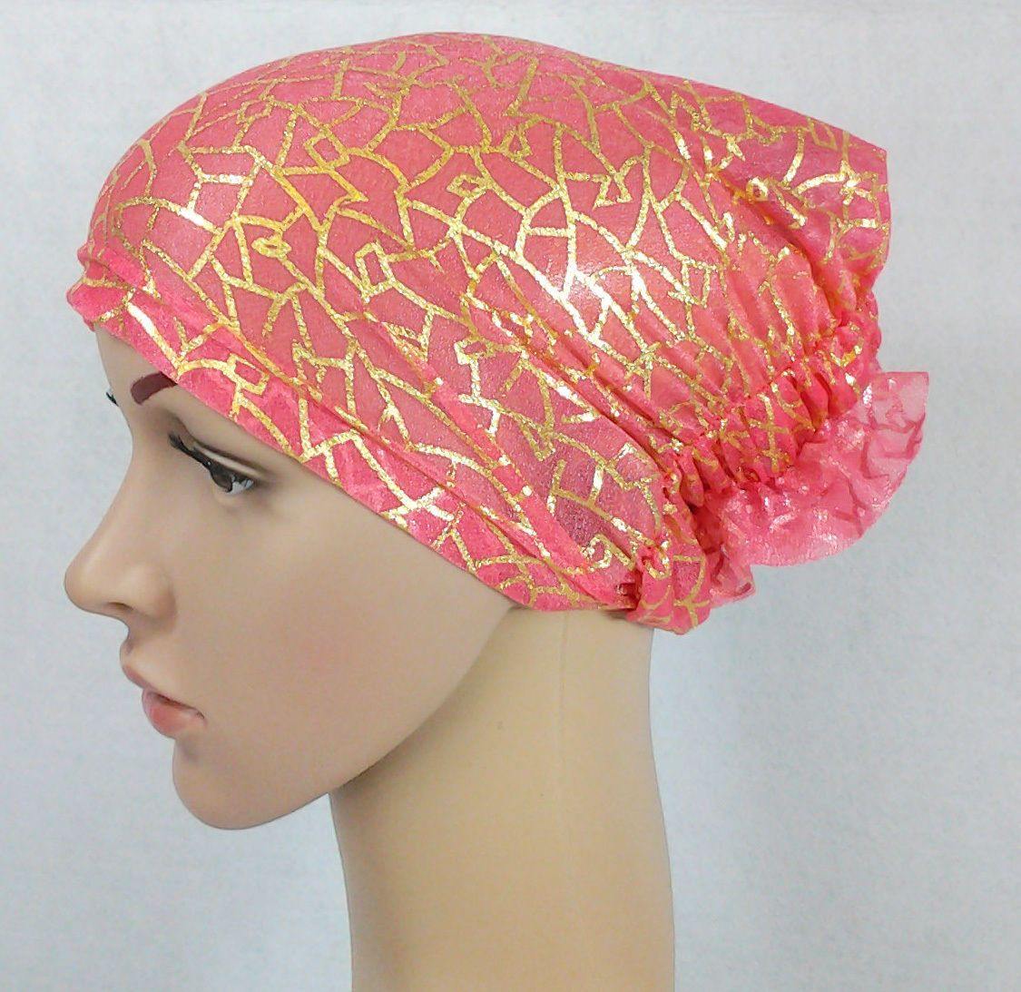 Gauze Gilt-Print UnderHijab Muslim Inner Hijab Caps Hair loss Underscarf - Arabian Shopping Zone