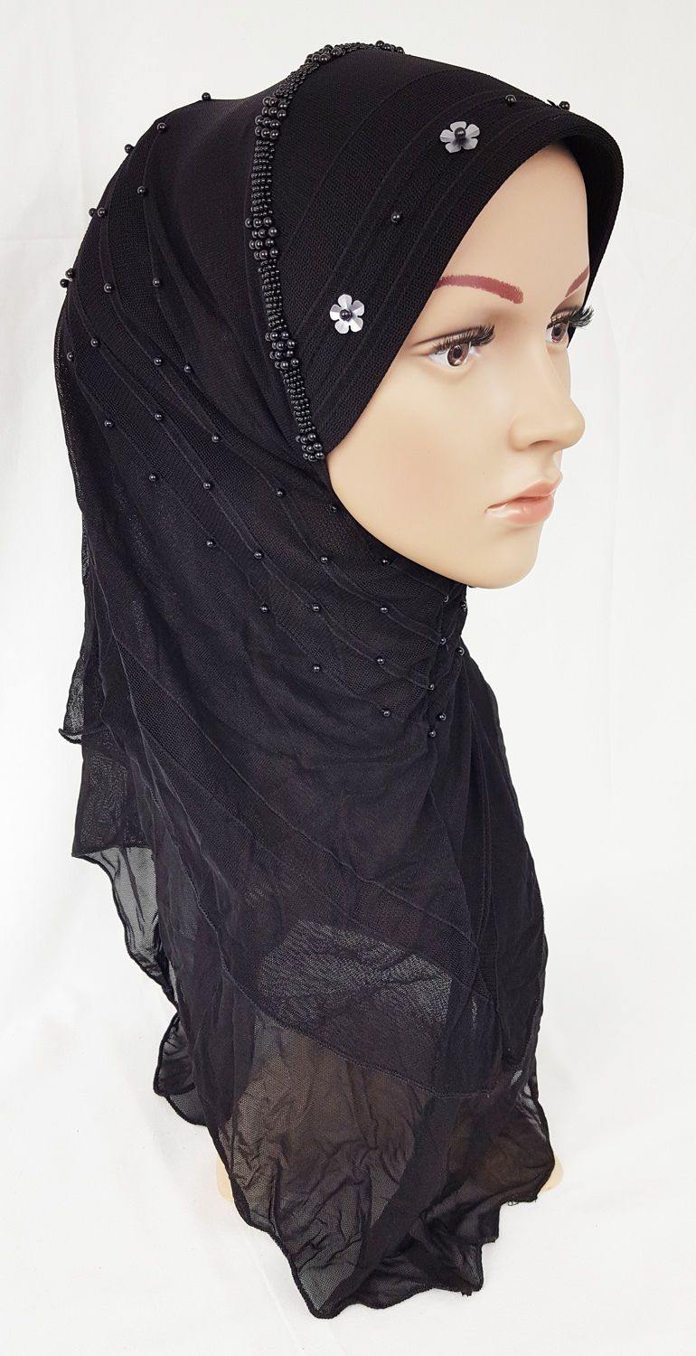 Slip-on LightWeight Double-Mesh-layered Muslim Hijab Islamic Scarf Shawls - Arabian Shopping Zone