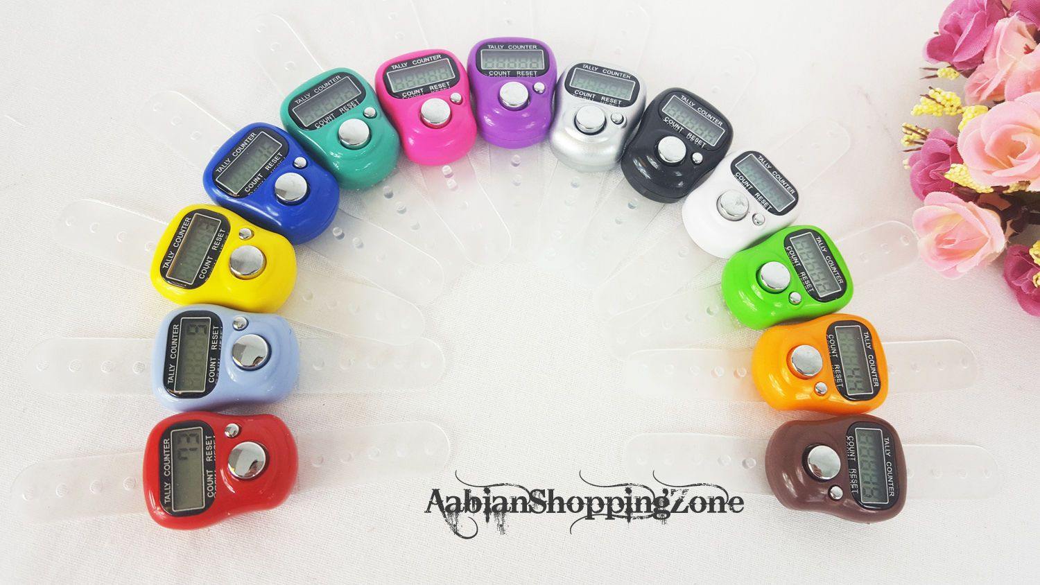 12-color-option Finger Hand Held Digital 5-Digit LCD Tally Counter Tasbeeh - Islamic Shop