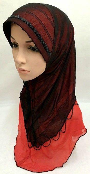 Slip-on LightWeight Double-Mesh-layered Muslim Hijab Islamic Scarf Shawls - Arabian Shopping Zone